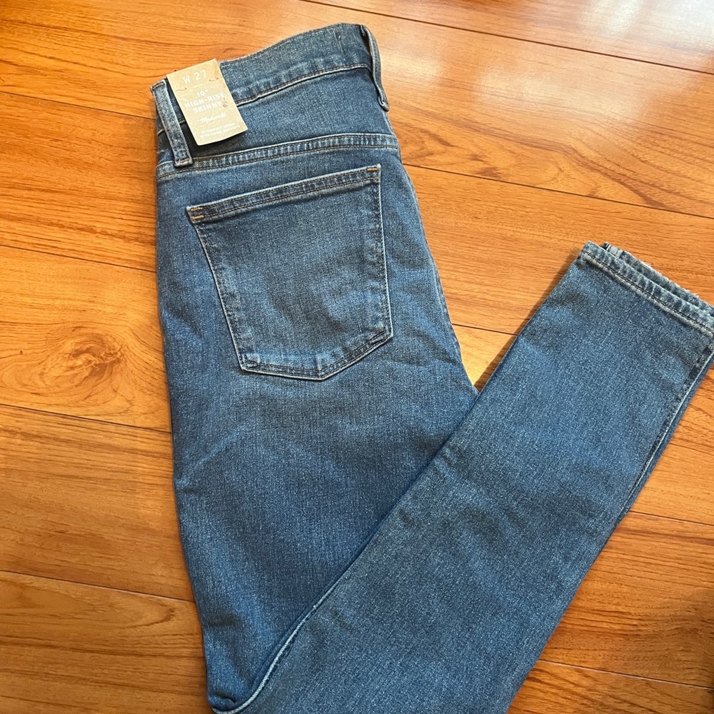 Madewell High Rise medium wash Skinny button fly jeans Womens size 27